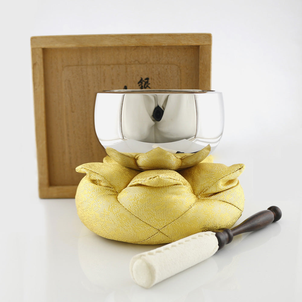 仏具 仏壇 仏鈴 2.5寸 203.7g 銀925 美秀作 お鈴 法要 供養 仏具用品