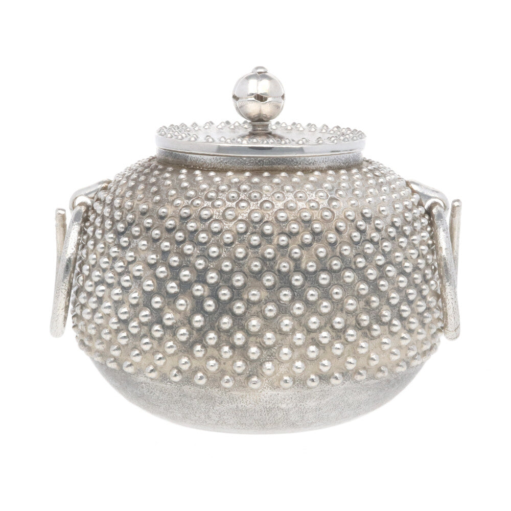 茶釜 霰模様 あられ模様 純銀製 還暦 退職 お祝い 誕生日 記念日