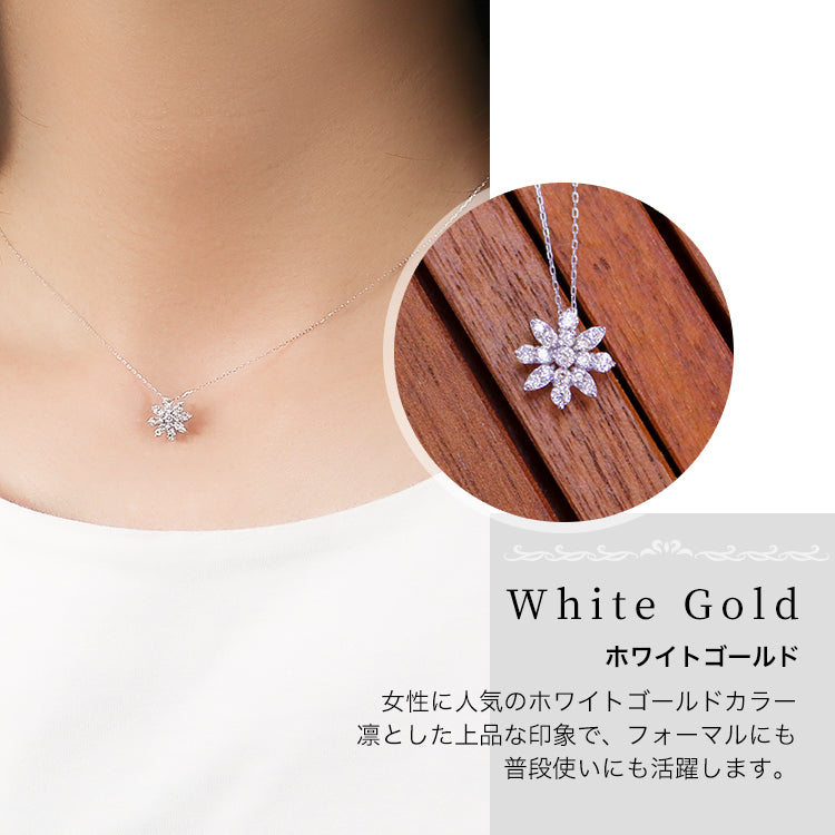 新品】 K18 ネックレス ダイヤモンド フラワー 花 18金 K18ゴールド