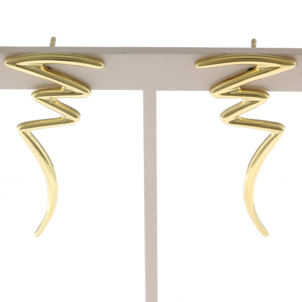 [Used] Tiffany & Co. K18 Scribble Earrings, 18K Gold, Women's [BIM]