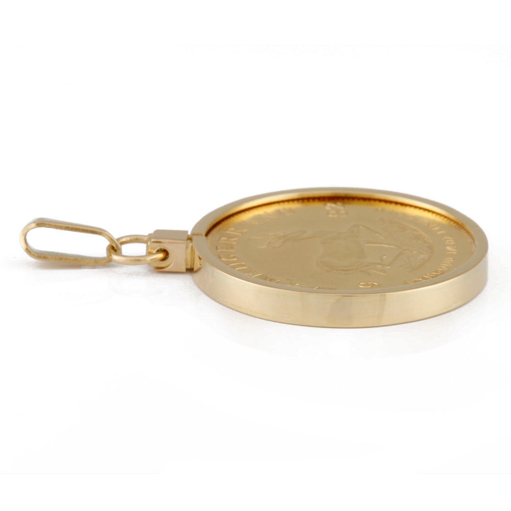 中古】 K22 K18 コインペンダント 南アフリカ クルーガーランド 1/4