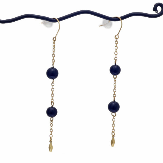 Used] K18 Onyx Earrings, 18K Gold, K18 Gold, Women
