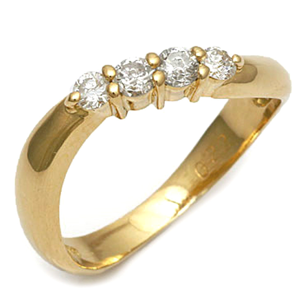 中古】 K18 リング 指輪 ダイヤモンド：4石 18金 K18ゴールド