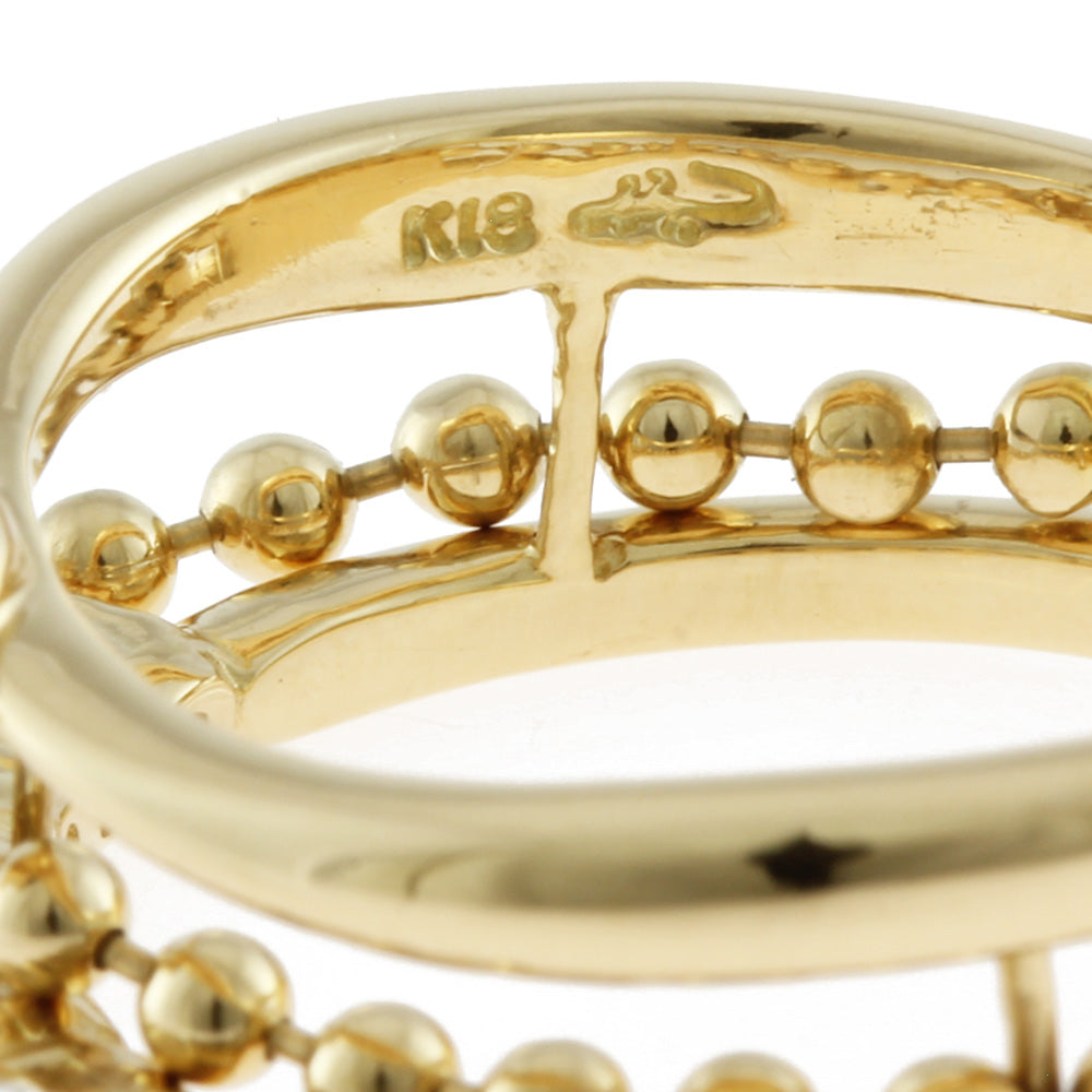 Used] K18YG Ring, White Sapphire, Gorgeous, Size 11, 18K, K18 