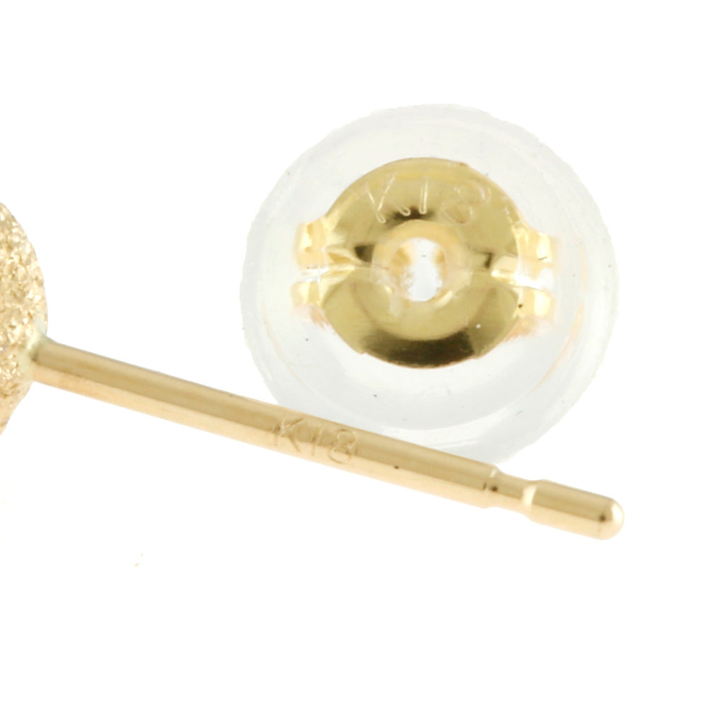 新品】 K18 ピアス フラッシュボール 5mm 丸玉 スタッド 18金 K18