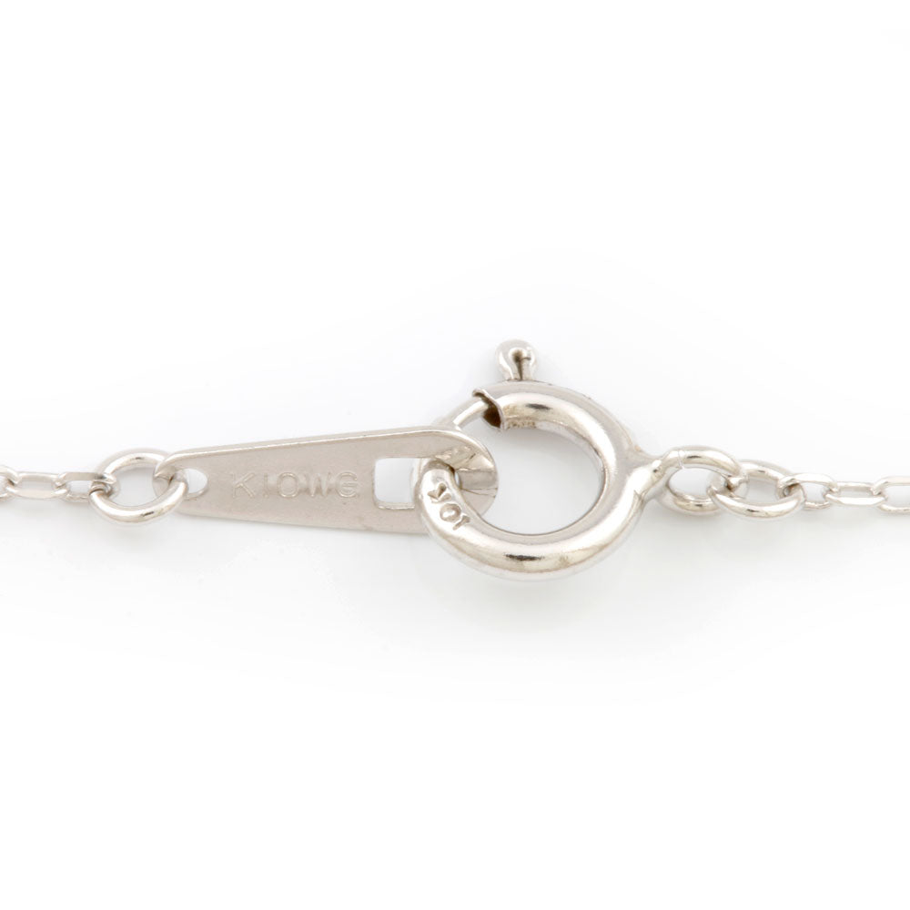 New] K10WG Necklace Cubic Zirconia Curved Line 10K K10 White Gold