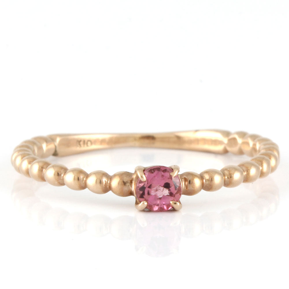 New] K10PG Pinky Ring Pink Tourmaline Size 5.5 10K K10 Pink Gold