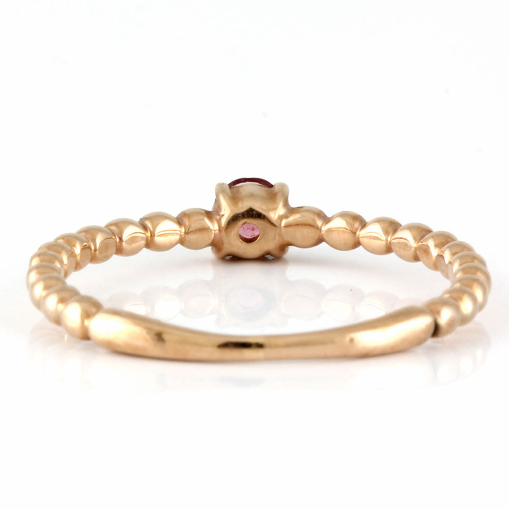 New] K10PG Pinky Ring Pink Tourmaline Size 5.5 10K K10 Pink Gold