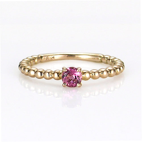 New] K10PG Pinky Ring Pink Tourmaline Size 5.5 10K K10 Pink Gold