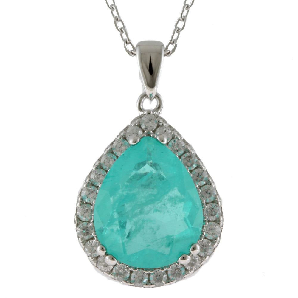 新品】 ネックレス ネオンブルーカラー石 キュービック