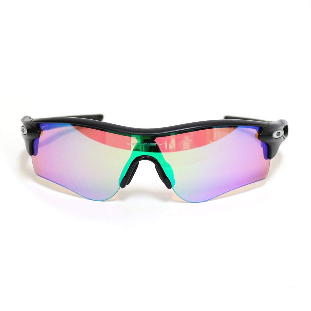 【中古】 オークリー OAKLEY サングラス スポーツサングラス プリズムゴルフ レーダーロックパス ミラーレンズ アジアンフィット プラスチック  009206-36 ブラック マットブラック ユニセックス【BIM】