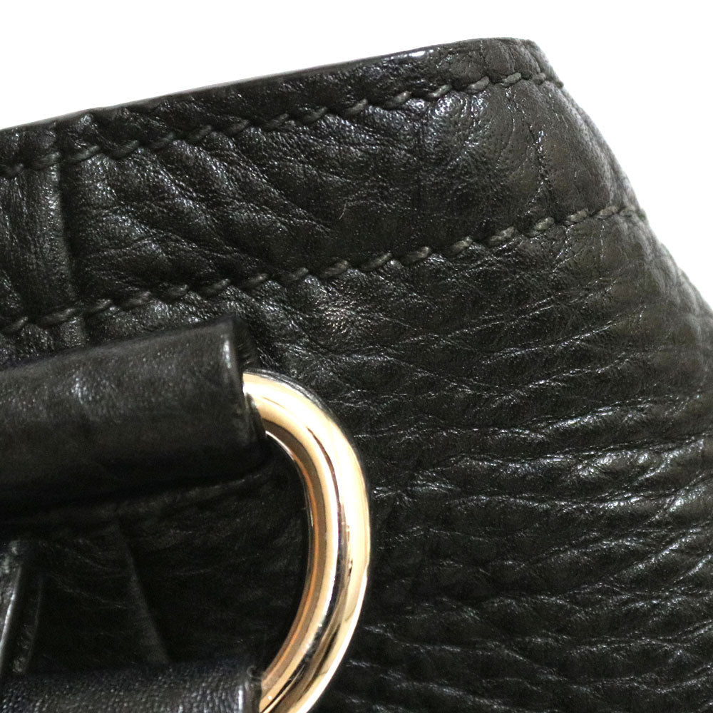 Used] Prada Shoulder Bag 2way Handbag Leather Black Black