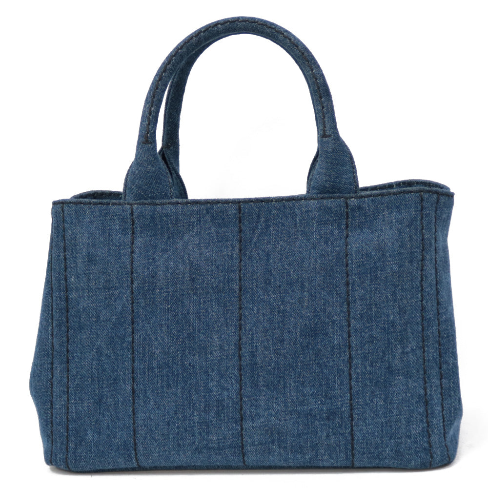 中古】 プラダ PRADA トートバッグ 2WAY カナパ ブルー レディース【SH