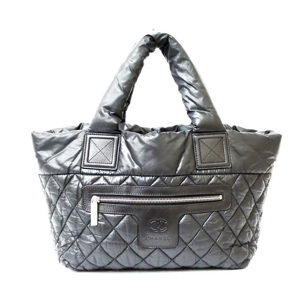 Used] Chanel CHANEL Tote Bag Coco Cocoon Polyester A48611 Black