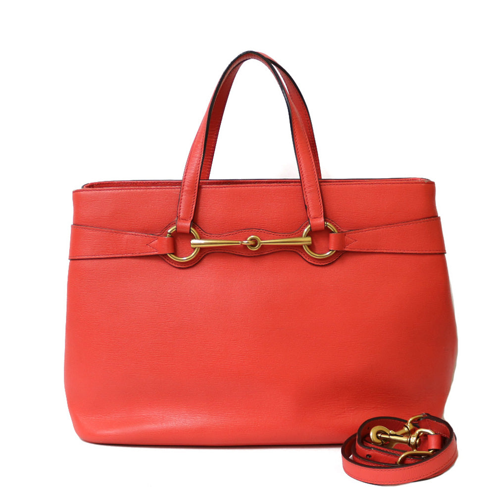 中古】 グッチ GUCCI ショルダーバッグ レザー レッド レッド 