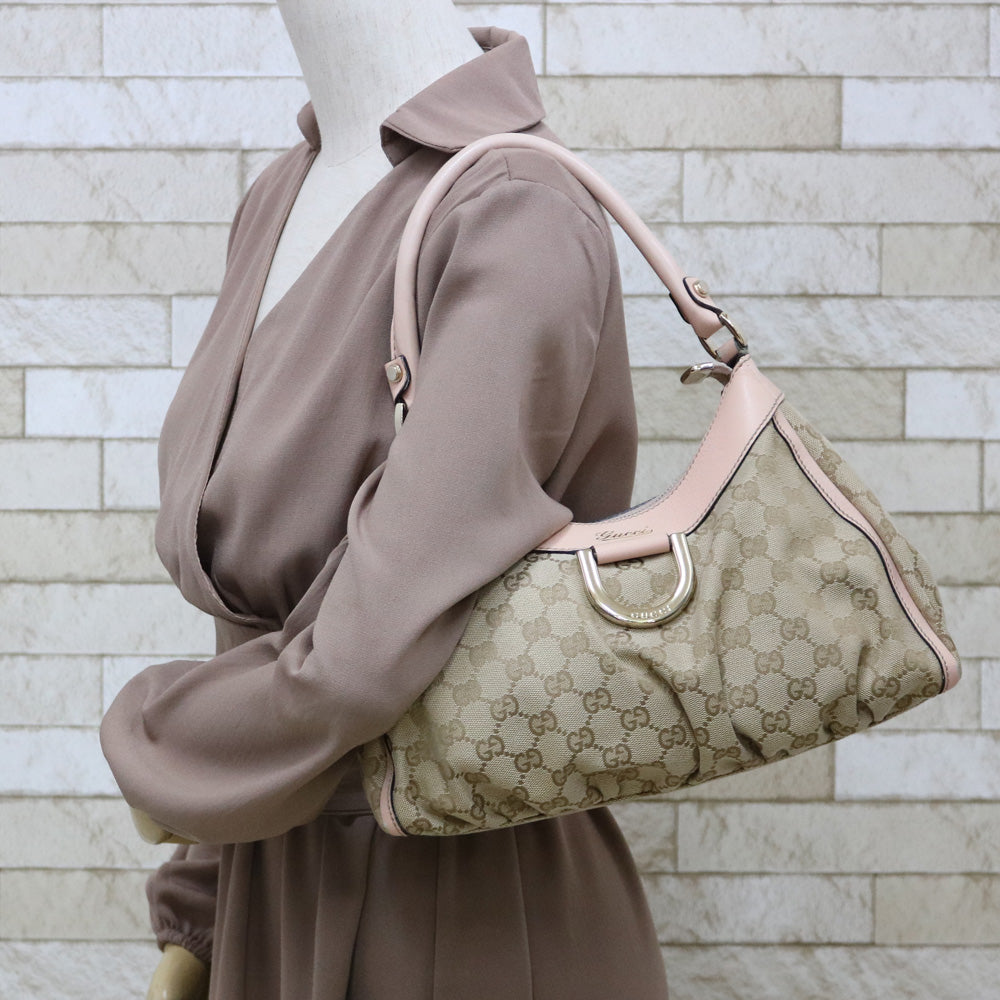 Used Gucci Shoulder Bag GG GG Canvas Beige Beige Women s BIM