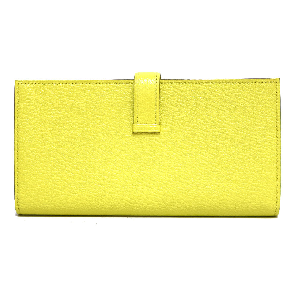 中古】 エルメス HERMES 長財布 ベアンスフレ レザー イエロー