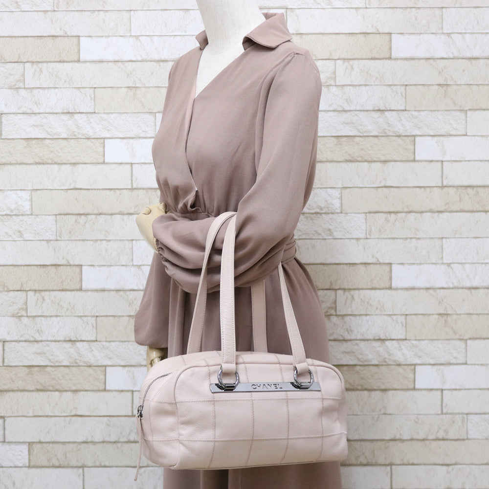 中古】 シャネル CHANEL ショルダーバッグ レザー ベージュ ベージュ 