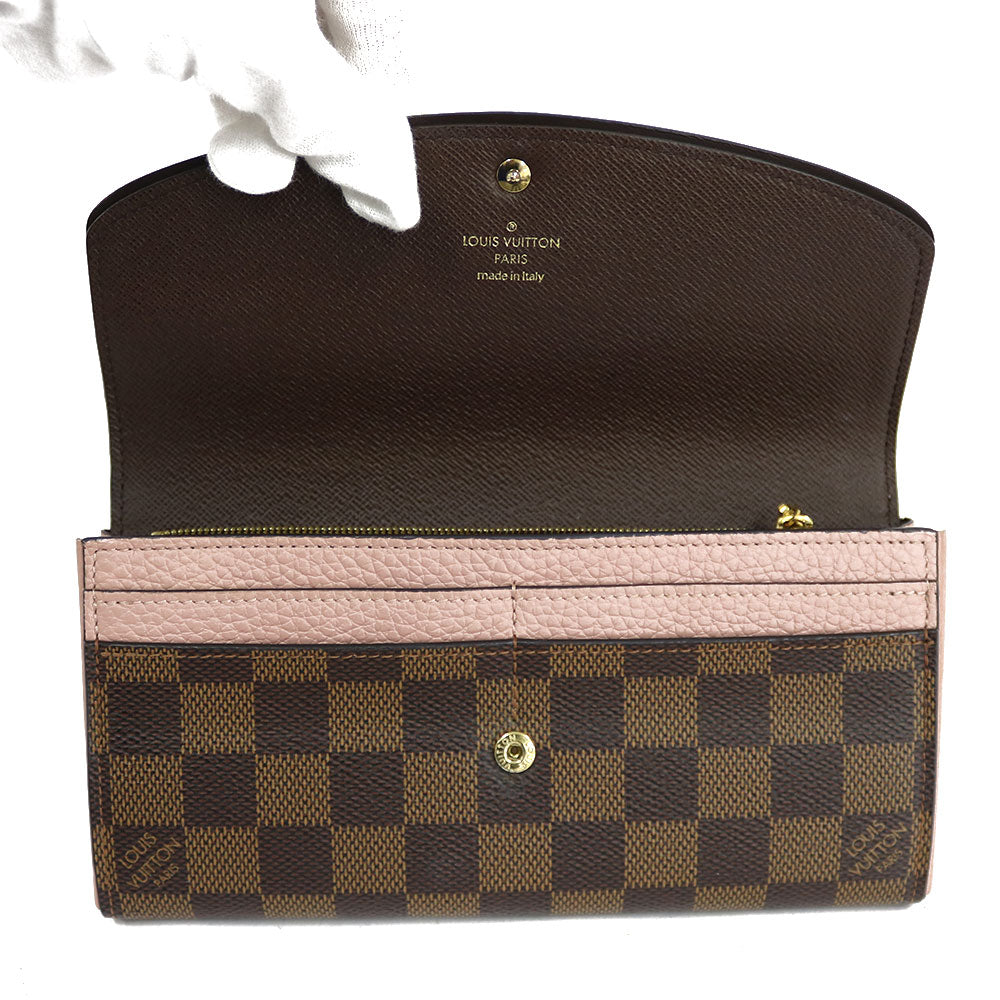 中古】 ルイ・ヴィトン LOUIS VUITTON 長財布 ダミエ エベヌ・ノルマンディ ダミエキャンバス N61262 ブラウン ピンク –  【公式】リサイクルキング オンラインショップ