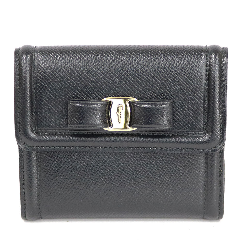 中古】 サルヴァトーレフェラガモ Salvatore Ferragamo 二つ折り財布 ヴァラリボン 22C911 NERO ブラック レ –  【公式】リサイクルキング オンラインショップ