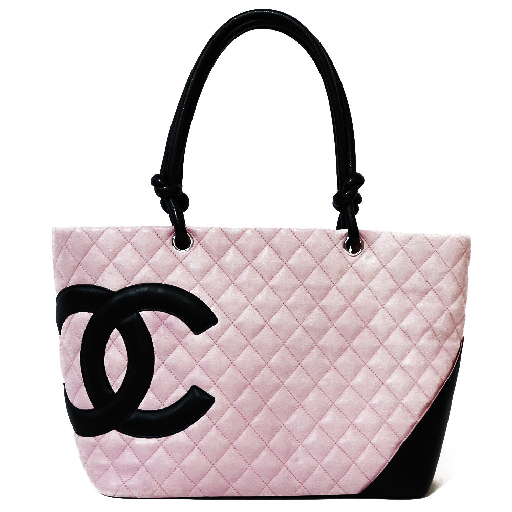 CHANEL カンボントートバッグ ピンク黒 中古】 シャネル CHANEL トートバッグ カンボントート レザー ピンク