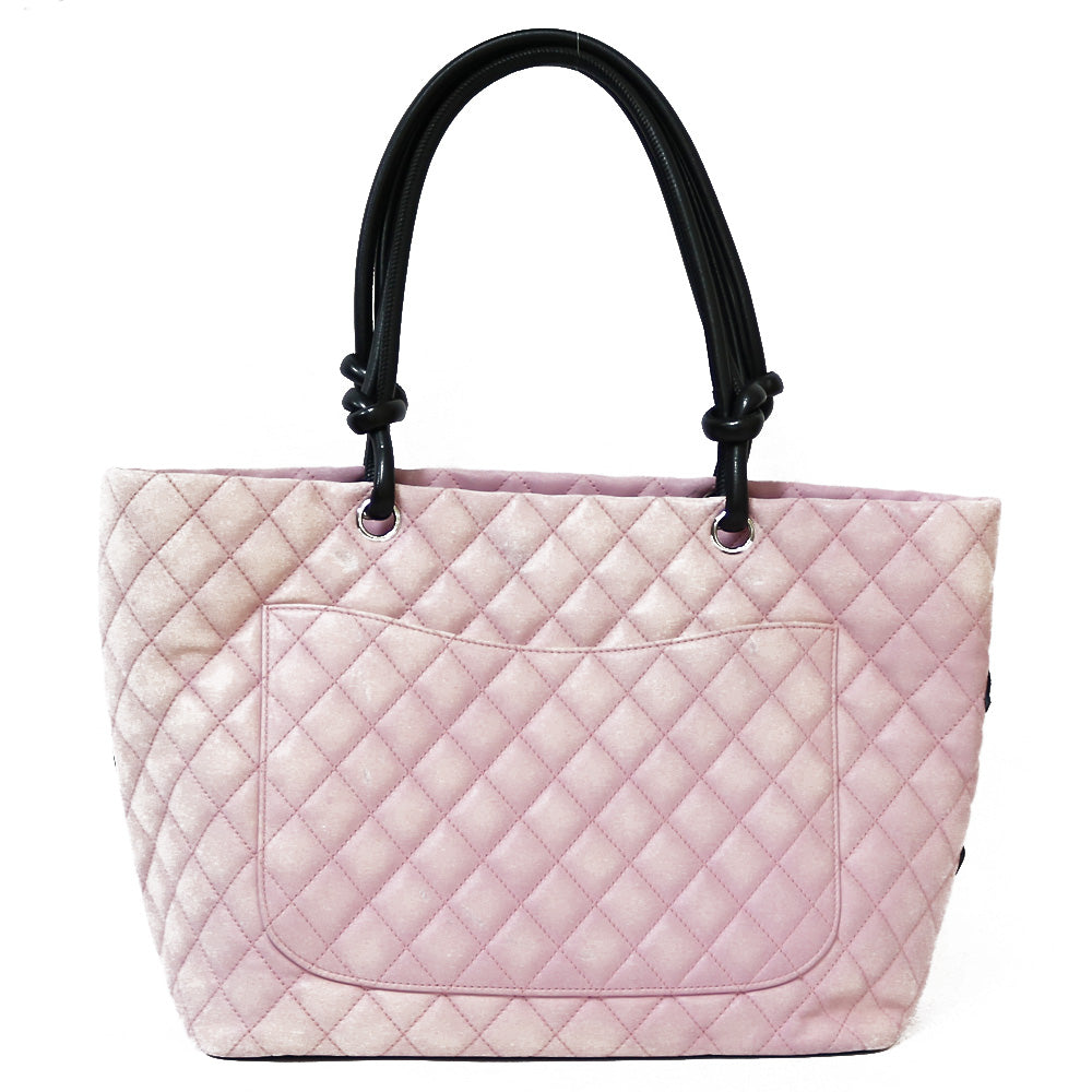 中古】 シャネル CHANEL トートバッグ カンボントート レザー ピンク 