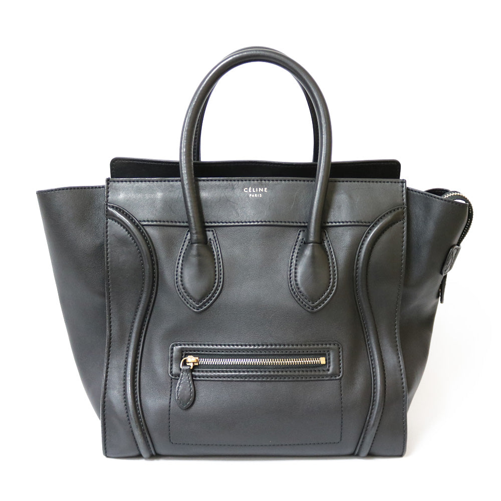 【美品】セリーヌ ハンドバッグ トートバッグ レザー スタッズ 肩掛け 黒 美品】セリーヌ ハンドバッグ トートバッグ レザー スタッズ