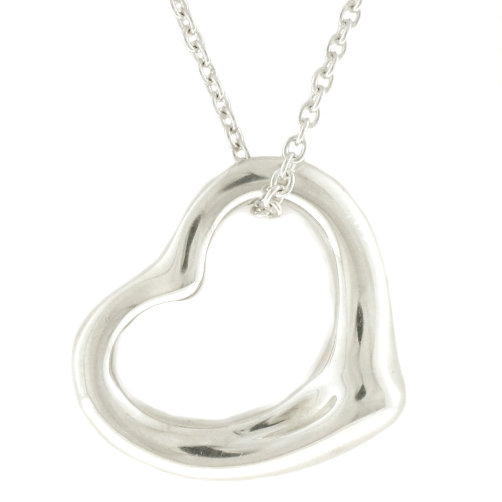 Used] Tiffany & Co. SV925 Necklace Open Heart Silver 925 