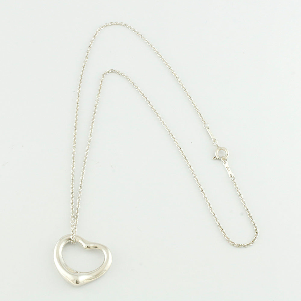 Used] Tiffany & Co. SV925 Necklace Open Heart Silver 925 