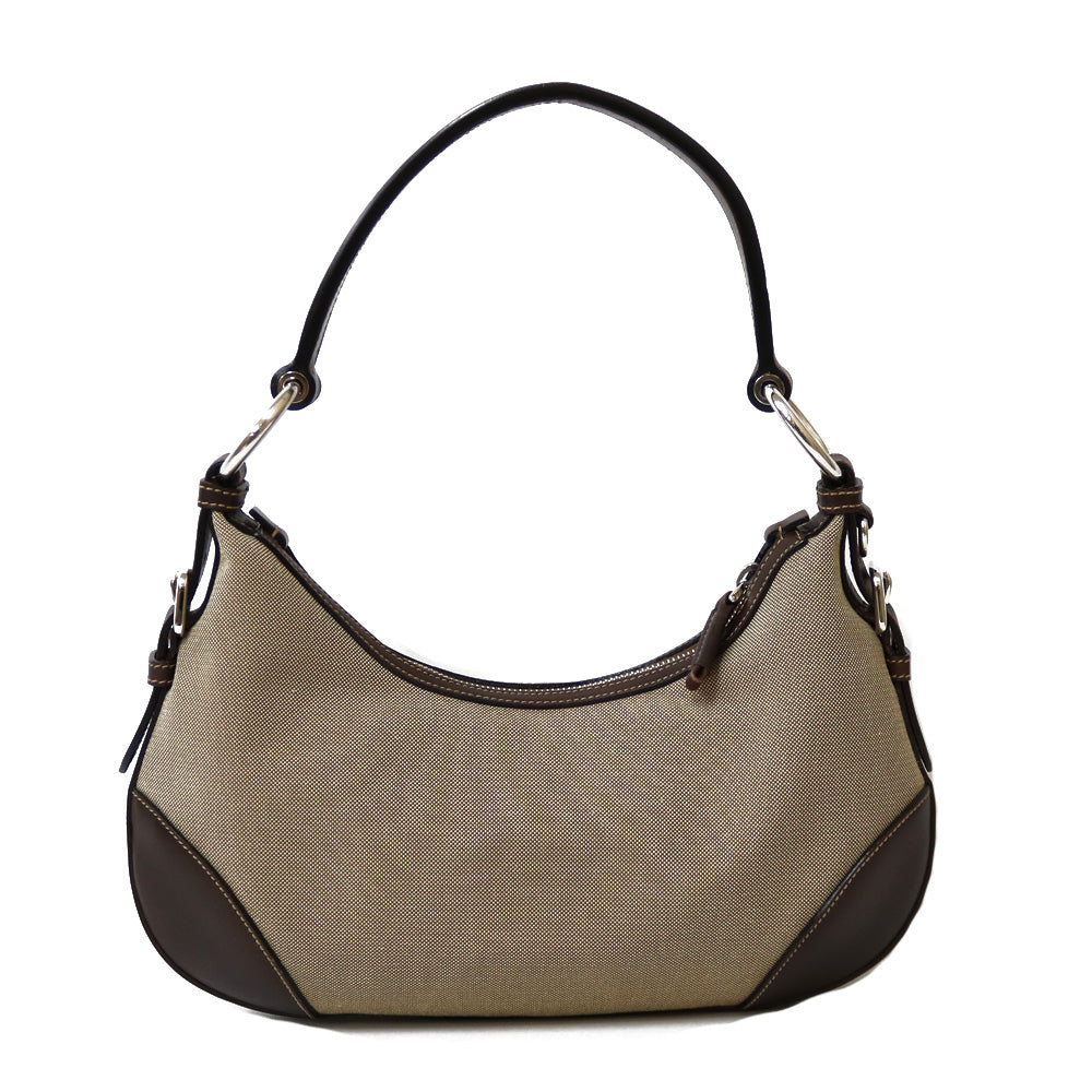中古】 プラダ PRADA ショルダーバッグ キャンバス ベージュ ベージュ