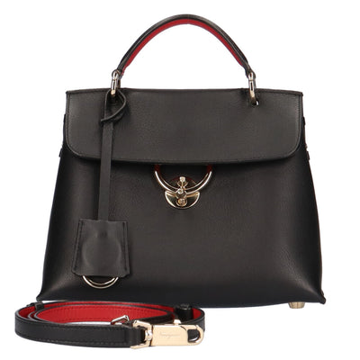 【極美品】Ferragamo　黒レザー　ゴールドガンチーニ　24cm