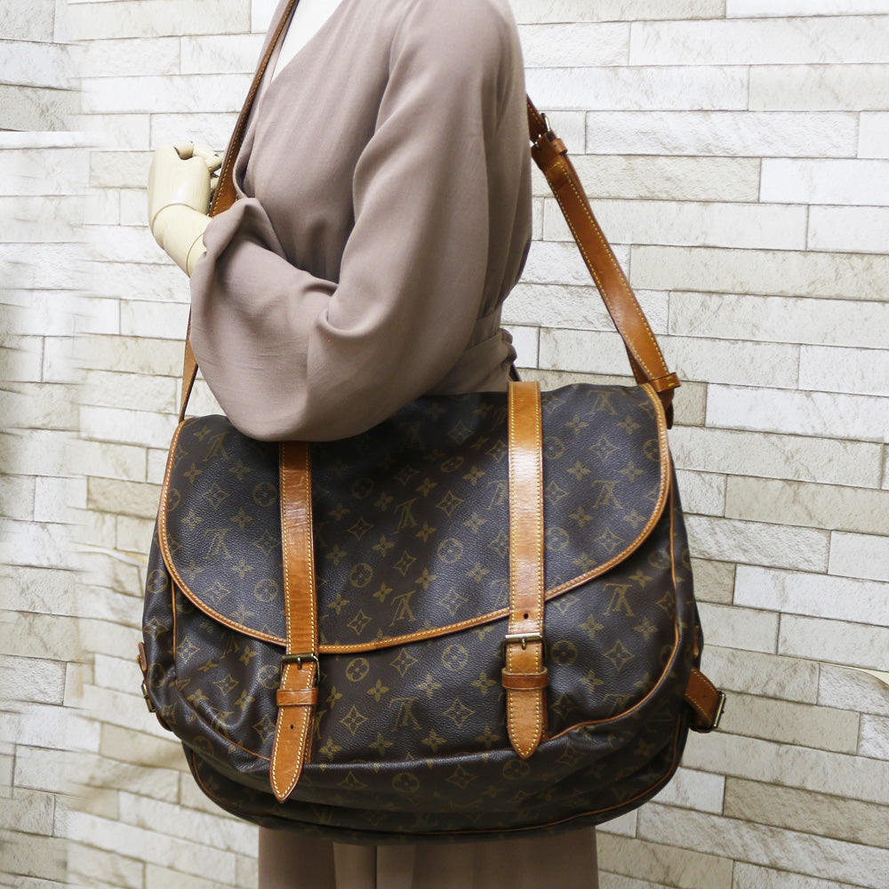 【中古】 ルイ・ヴィトン LOUIS VUITTON ソミュール43 ショルダーバッグ モノグラム モノグラムキャンバス M42252 ブラウン  ユニセックス【BIM】