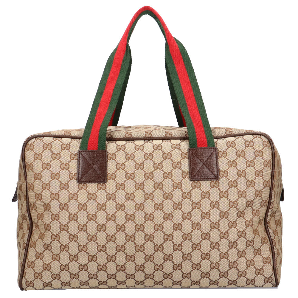 グッチ GUCCI ボストンバッグ GGキャンバス ベージュ ユニセックス 中古