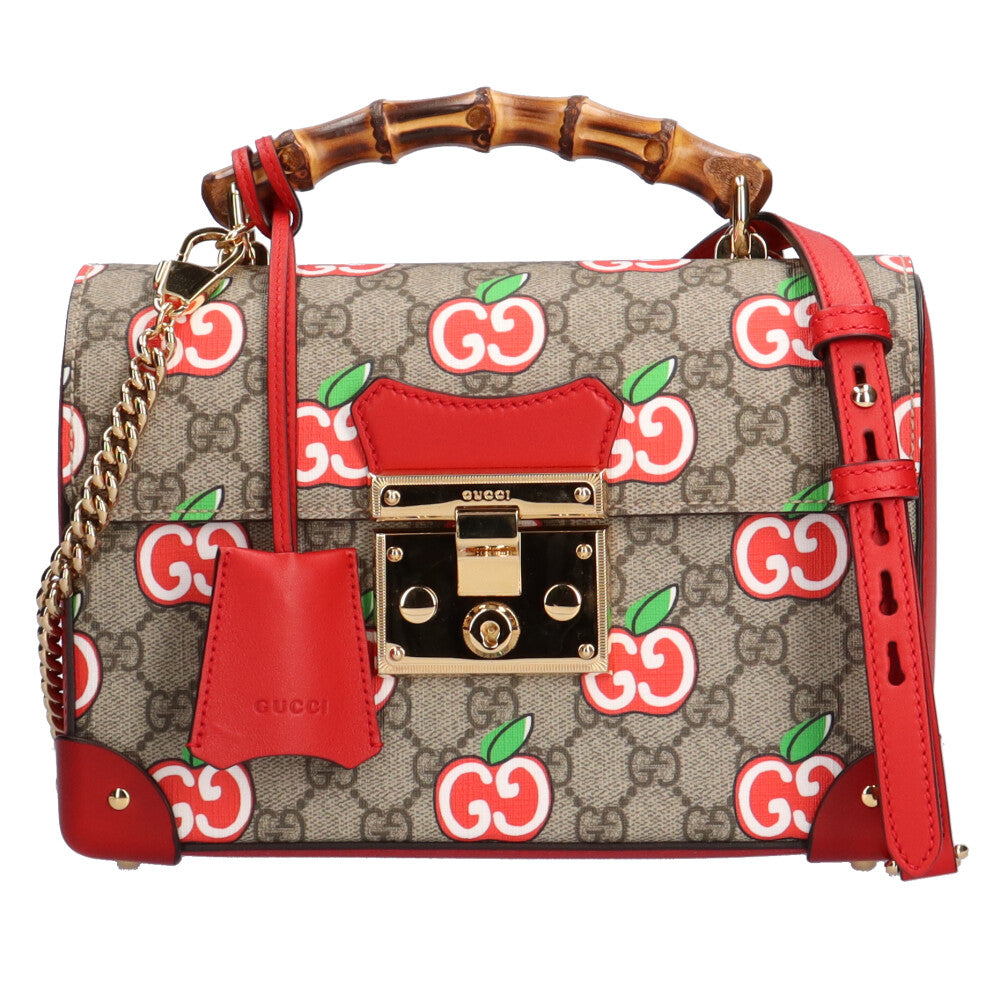 グッチ GUCCI GGアップルスモール バンブー ショルダーバッグ GGスプリームキャンバス ベージュ レディース 中古 –  【公式】リサイクルキング オンラインショップ