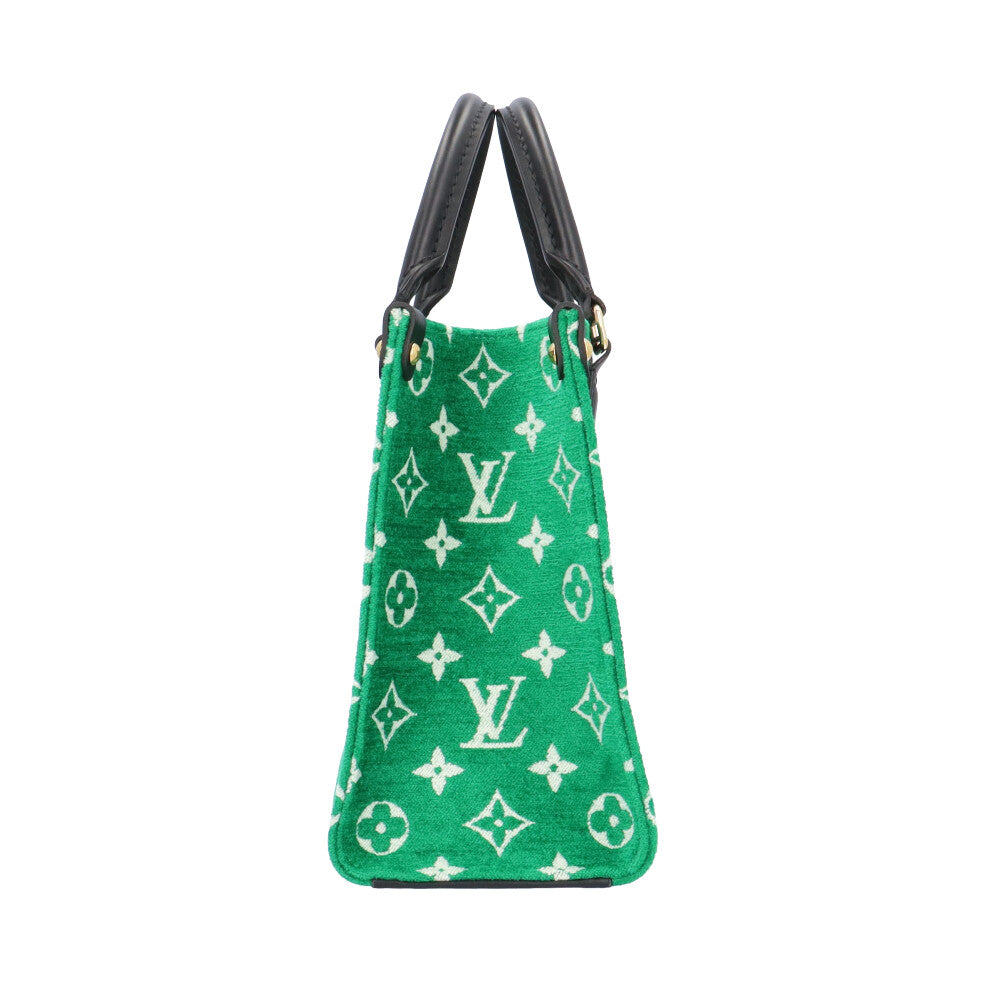 LOUIS VUITTON ルイヴィトン オンザゴーPM LVマッチ ショルダーバッグ レザー グリーン レディース 中古