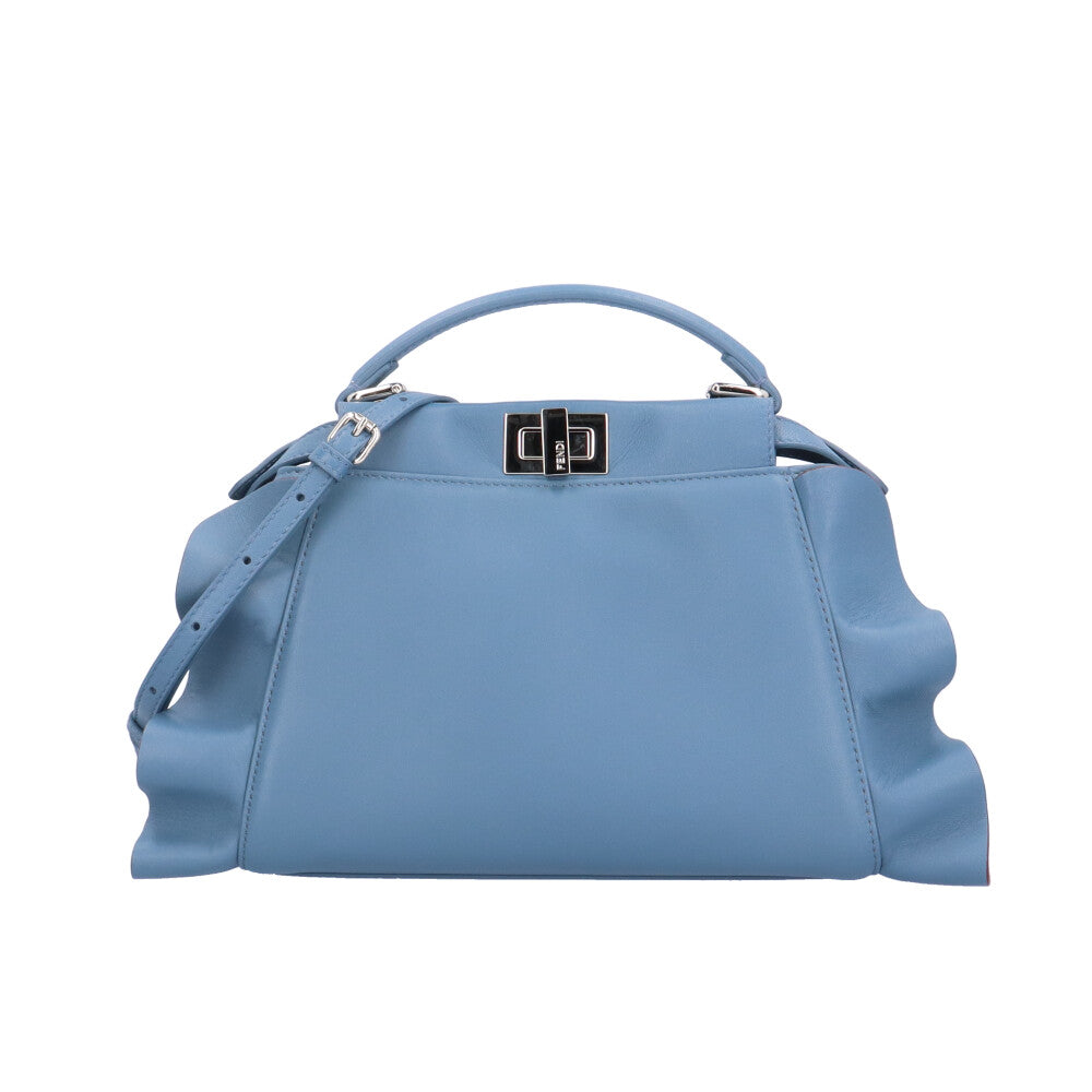 FENDI Peekaboo Mini Ruffle Selleria Shoulder Bag Leather Blue Women's –  【公式】リサイクルキング オンラインショップ