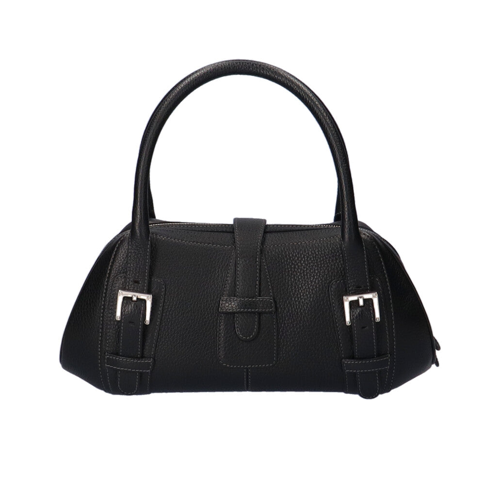 中古】 ロエベ LOEWE ハンドバッグ レザーバッグ レザー ブラック 