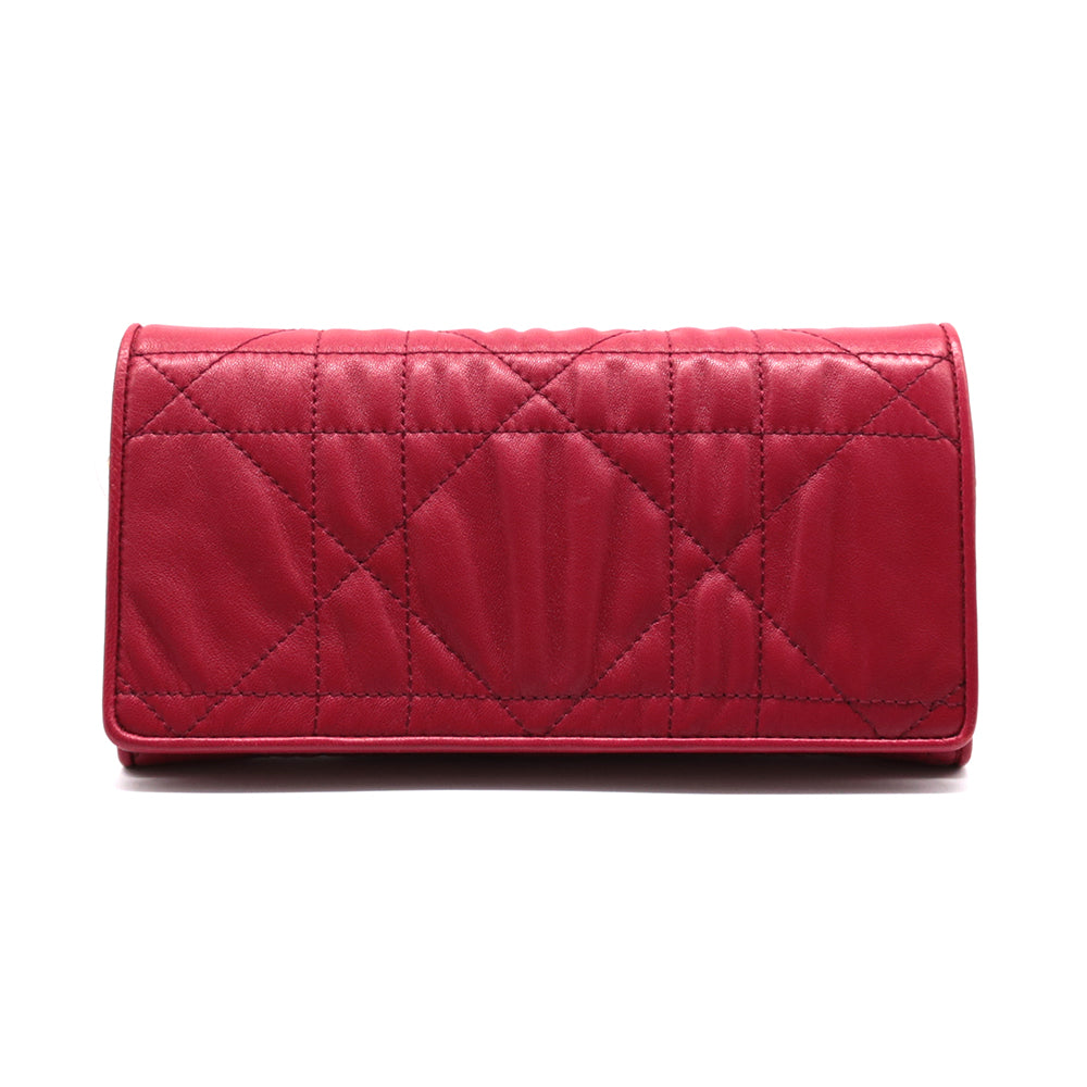 Used] Christian Dior Long Wallet Lady Dior Leather Unisex [SH