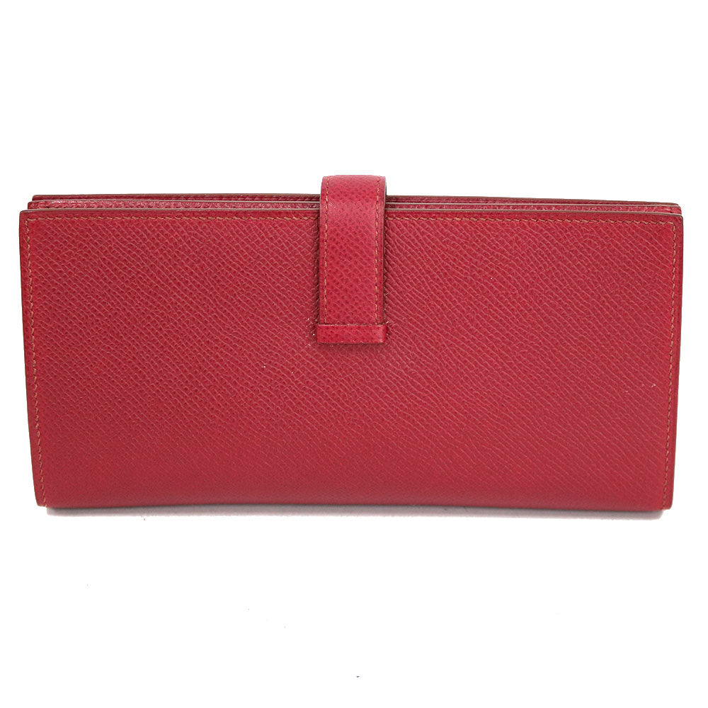 中古】 エルメス HERMES 長財布 ベアン スフレ ピンク ボルドー 