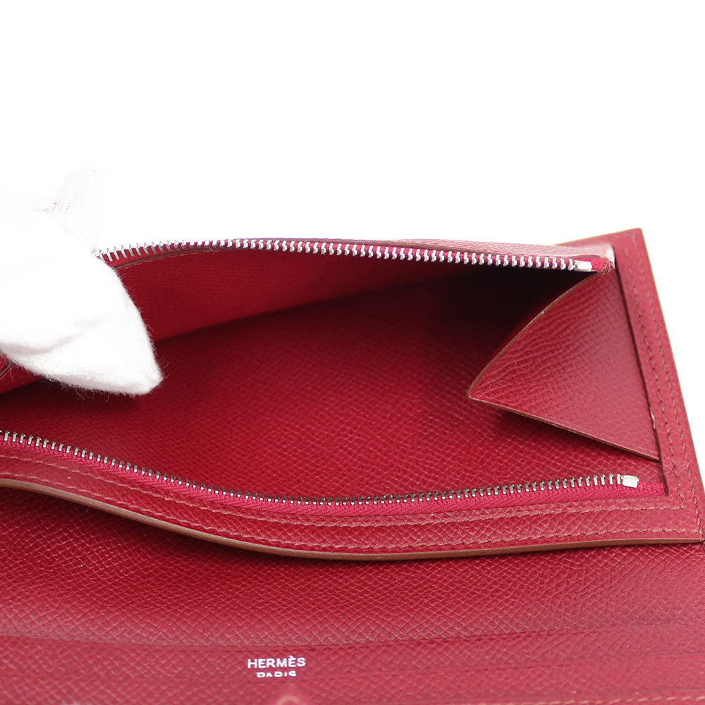 中古】 エルメス HERMES 長財布 ベアン スフレ ピンク ボルドー 