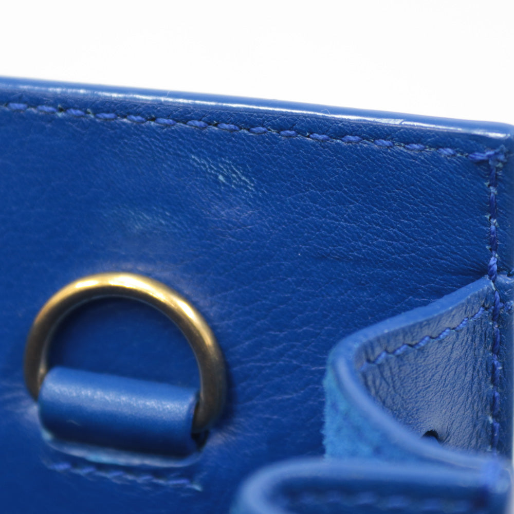 SAINT LAURENT ブルーショルダーバッグ ASUS サンローラン YSL モノグラム カレッジ チェーンショルダー