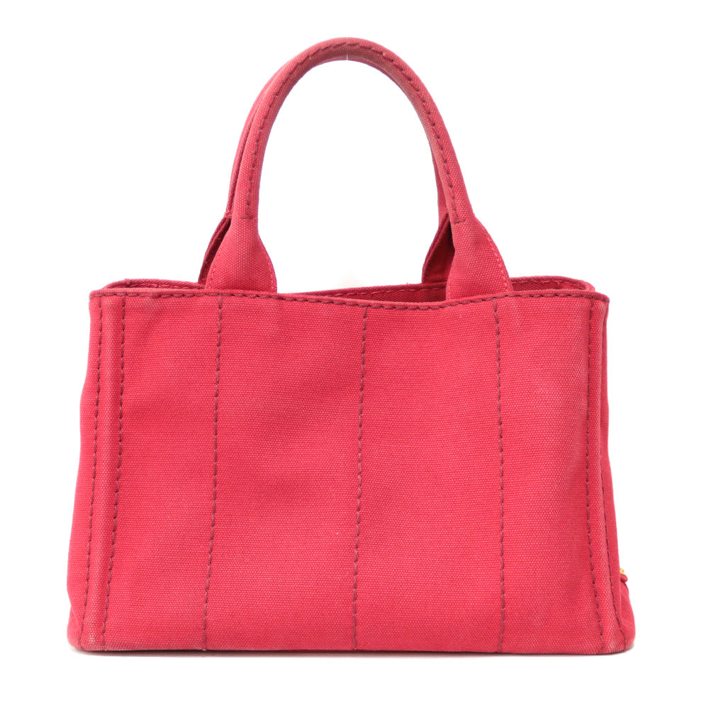 PRADA Canapa Tote PM Shoulder Bag Canvas Red Women's Used – 【公式