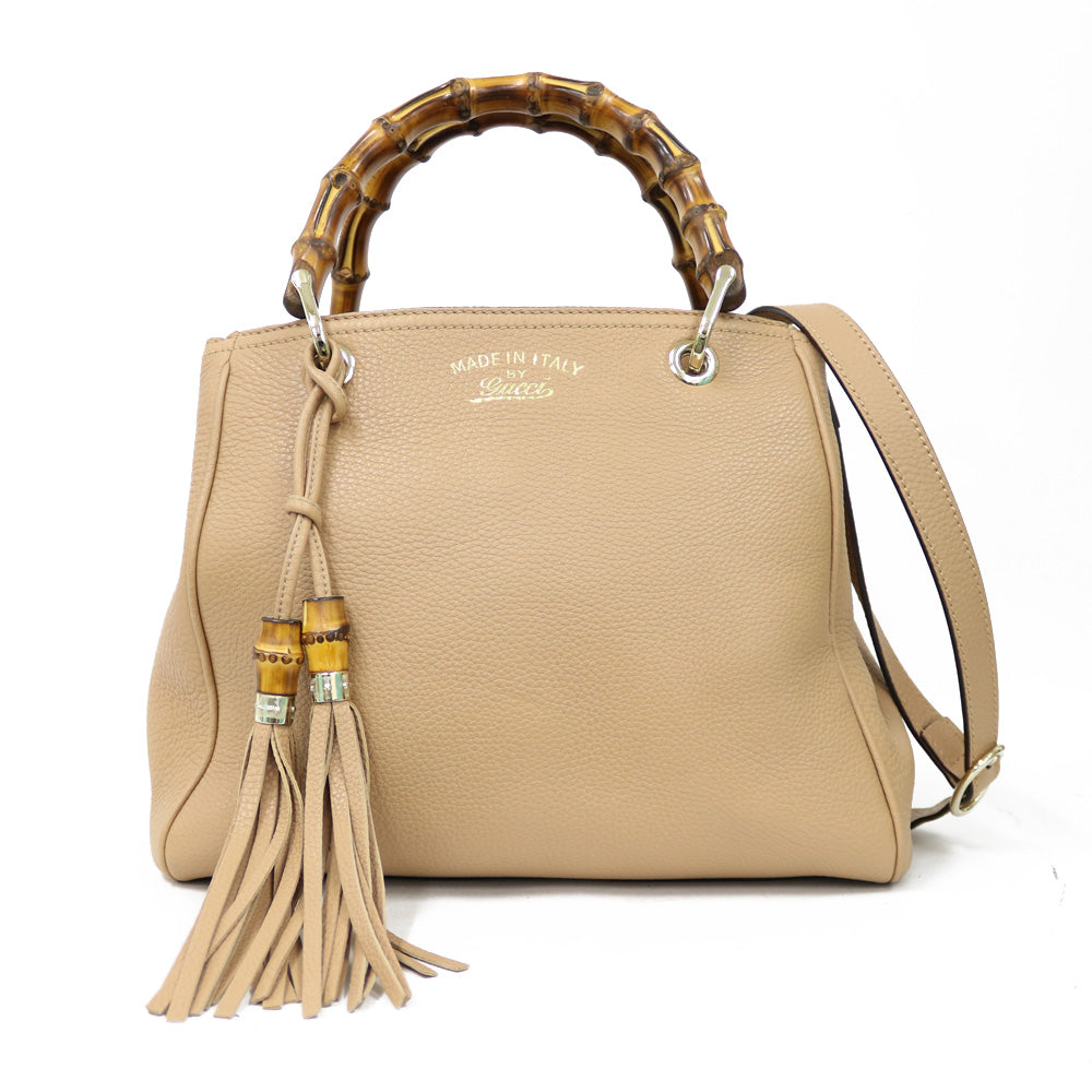 中古】 グッチ GUCCI ショルダーバッグ ハンドバッグ バンブー レザー 