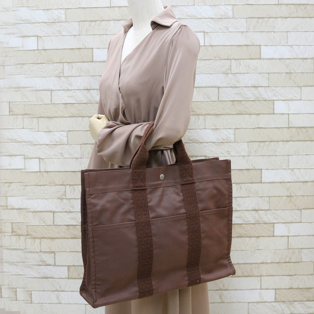 HERMES エールライン トート MM キャンバス ブラウン（エルメス HERMES  