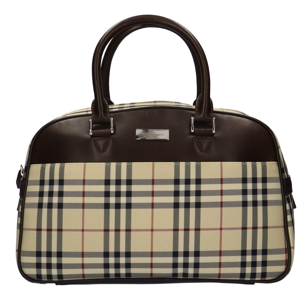 中古】 バーバリー BURBERRY ハンドバッグ ハンドバッグ ノバチェック キャンバス レザー ベージュ ベージュ ブラウン レディー –  【公式】リサイクルキング オンラインショップ