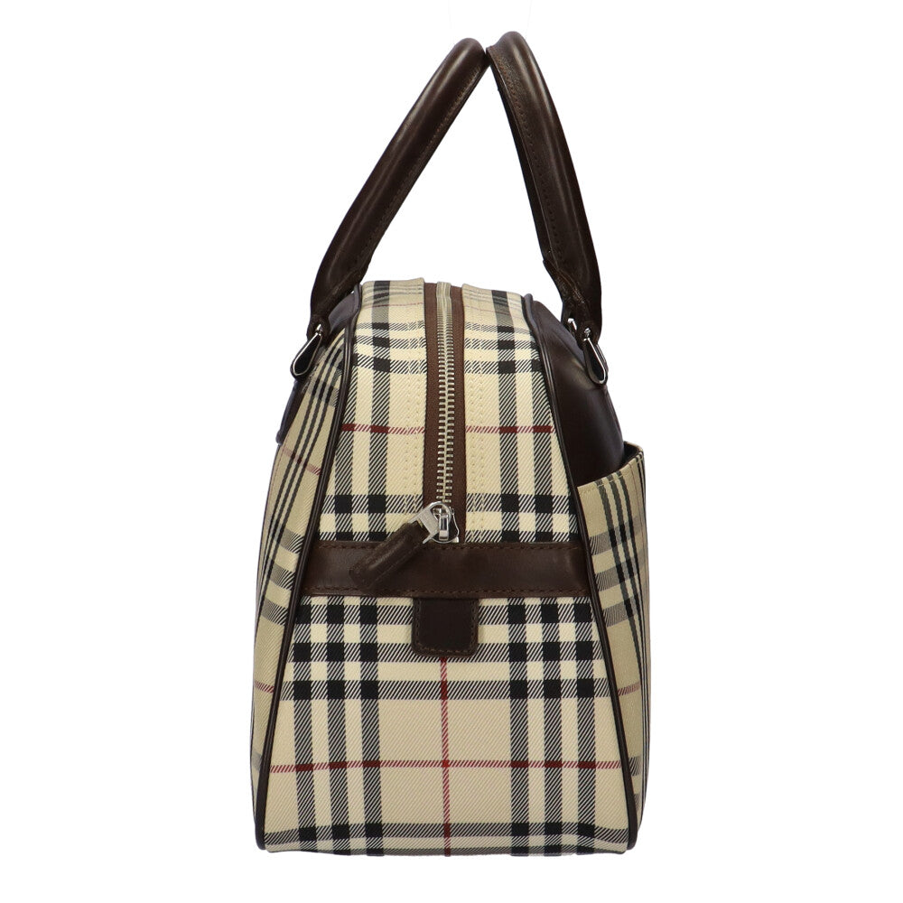 中古】 バーバリー BURBERRY ハンドバッグ ハンドバッグ ノバチェック キャンバス レザー ベージュ ベージュ ブラウン レディー –  【公式】リサイクルキング オンラインショップ