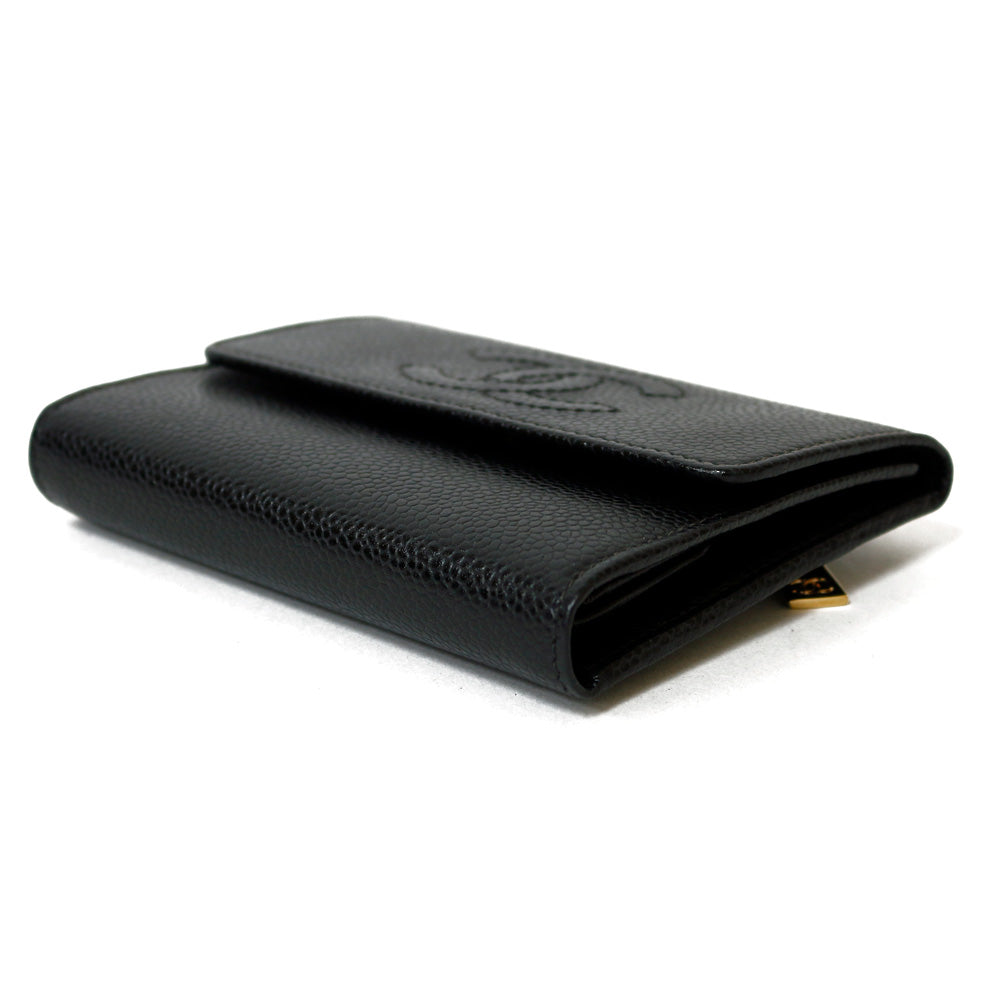 Used] Chanel CHANEL Bi-fold Wallet COCO Mark CC Mark Caviar Skin