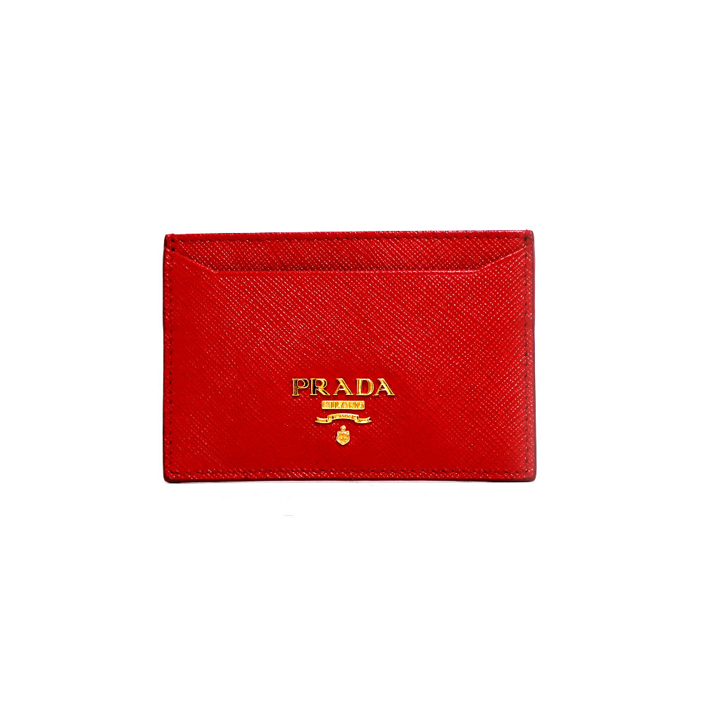 中古】 プラダ PRADA カードケース ゴールド金具 ロゴ 美品 サフィアーノ レザー 1M0208 レッド 赤 フオーコ ユニセック –  【公式】リサイクルキング オンラインショップ