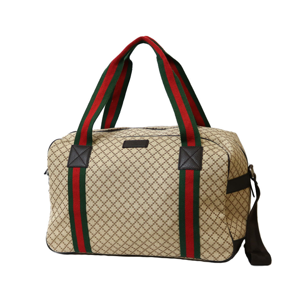 中古】 グッチ GUCCI ボストンバッグ ディアマンテ シェリーライン キャンバス ベージュ ベージュ ユニセックス【BIM】 –  【公式】リサイクルキング オンラインショップ