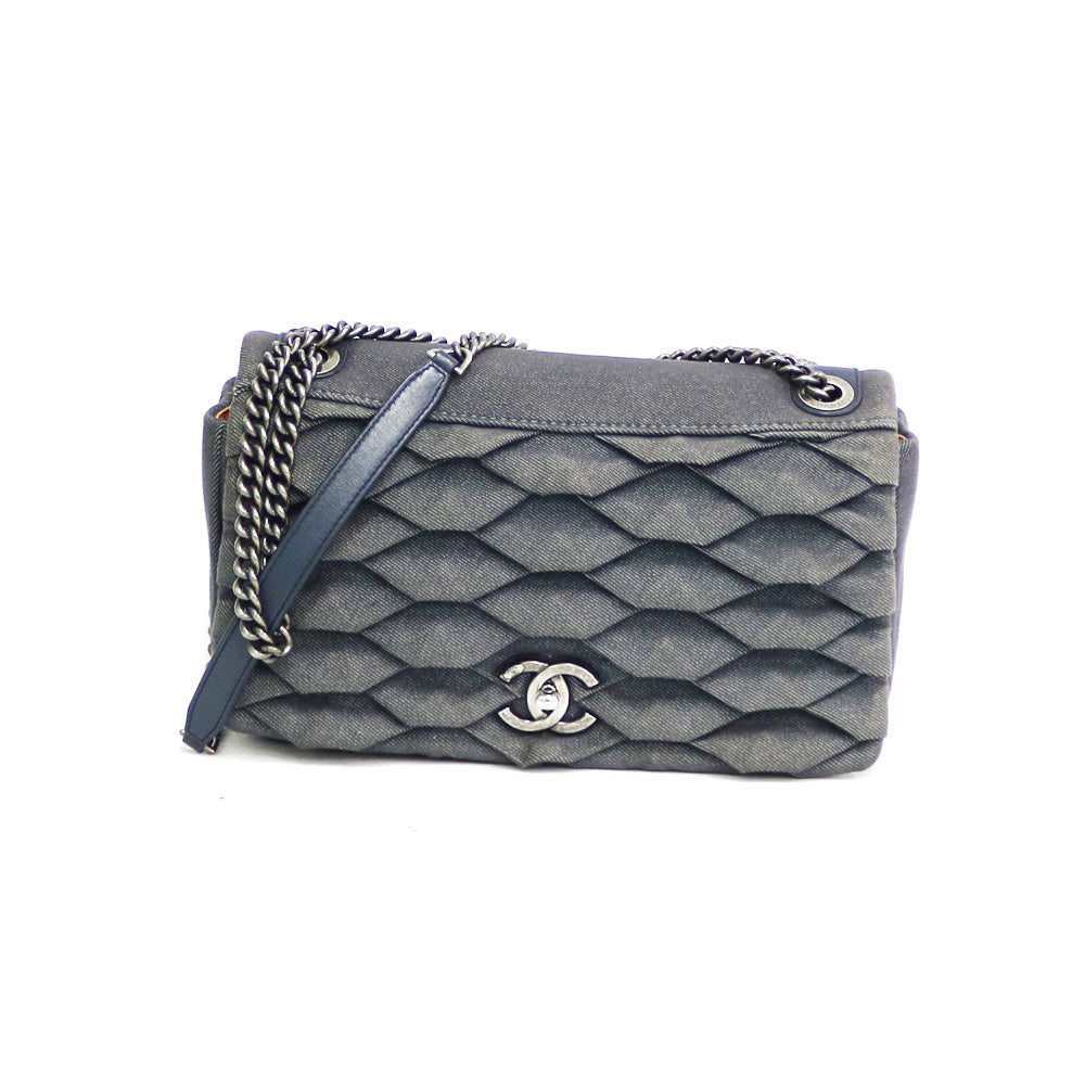 中古】 シャネル CHANEL ショルダーバッグ チェーンショルダー コットンデニム ブルー デニム レディース【BIM】 –  【公式】リサイクルキング オンラインショップ